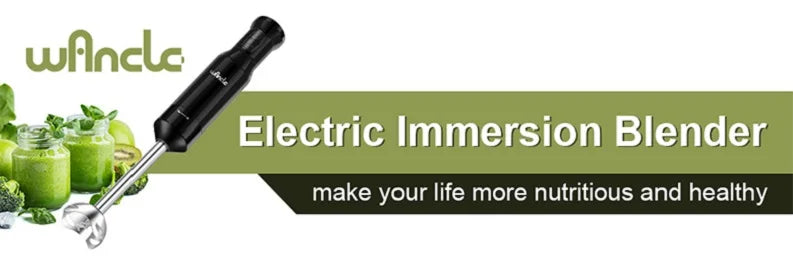 Wancle-licuadora de inmersión manual eléctrica, batidora de palos multifuncional para alimentos para bebés, picadora de carne vegetal, función Turbo, 600W