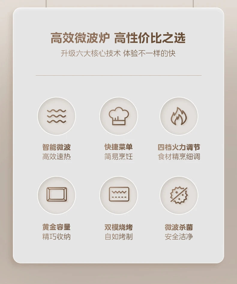 Horno microondas Midea horno microondas doméstico integrado inteligente pequeño nuevo horno de onda de luz plana 201B