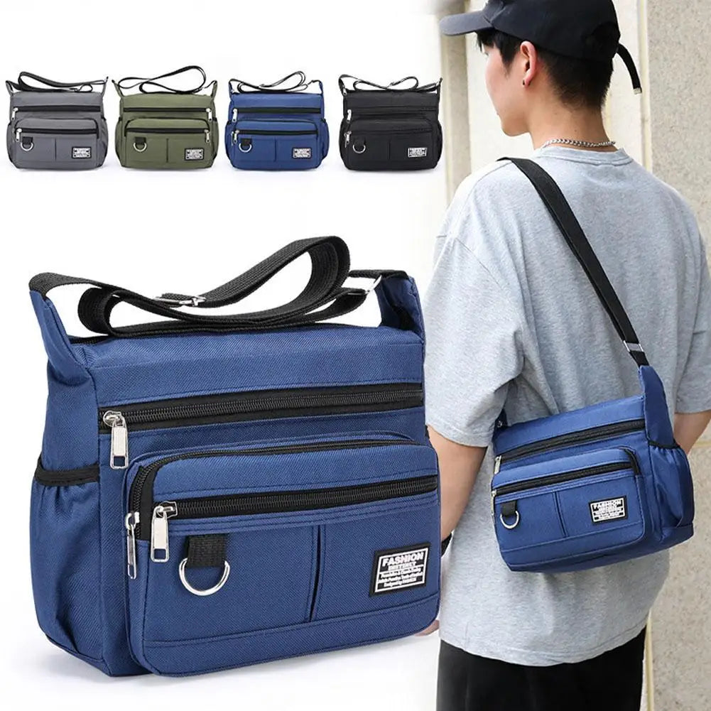 Bolso cruzado para hombre, bolsos de un solo hombro, bolsa de almacenamiento con múltiples bolsillos de gran capacidad, bolso de moda, bolsos cruzados de negocios