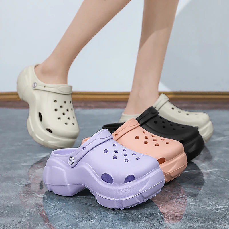 Sandalias de moda para mujer, zapatillas impermeables, zapatos de mujer, toboganes de verano para exteriores, zapatos de jardín de suela blanda, zuecos de interior, sandalias