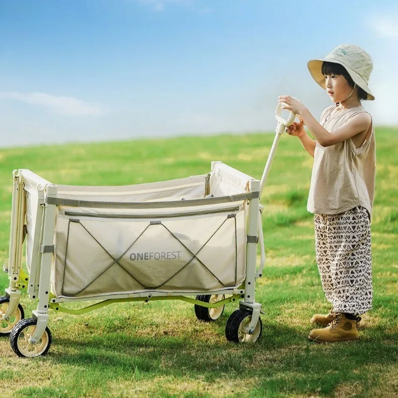 Carro de Camping plegable con sombrilla, carrito de mano de almacenamiento multifuncional portátil de viaje, herramientas útiles y prácticas para acampar al aire libre