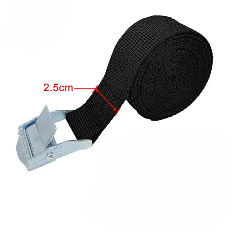 Correa de carga con hebilla de Metal para coche, correa de amarre de 2M para motocicleta y bicicleta, cuerda de remolque, cinturón de trinquete fuerte para bolsa de equipaje, 3 piezas