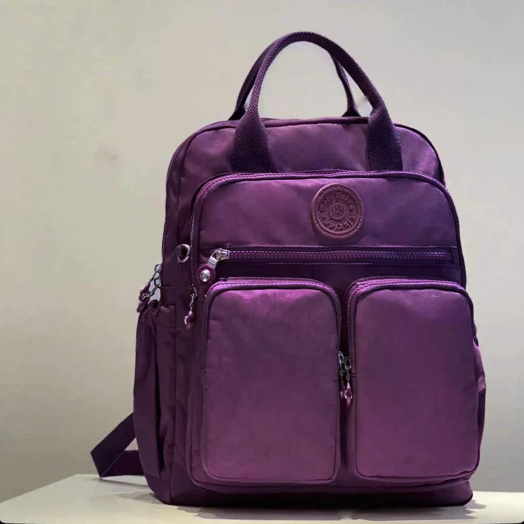 Mochila de moda para mujer, impermeable, de nailon, con mango suave, sólido, multibolsillo, con cremallera de viaje, mochilas escolares femeninas, mochila para ordenador portátil