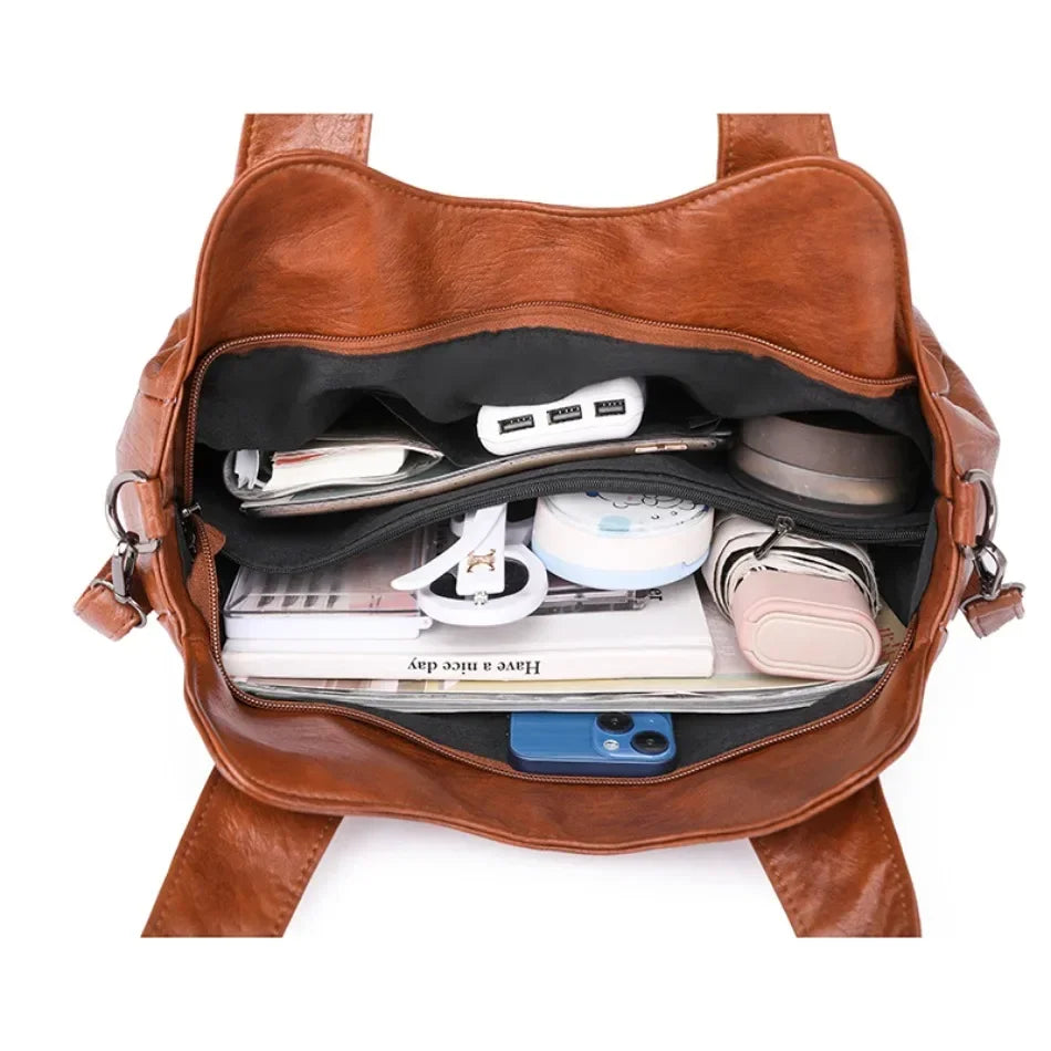 Bolsos de mano de Color sólido a la moda para mujer, bolso de mano de cuero suave, bolsos cruzados grandes informales para mujer, nuevas bolsas de mensajero de hombro