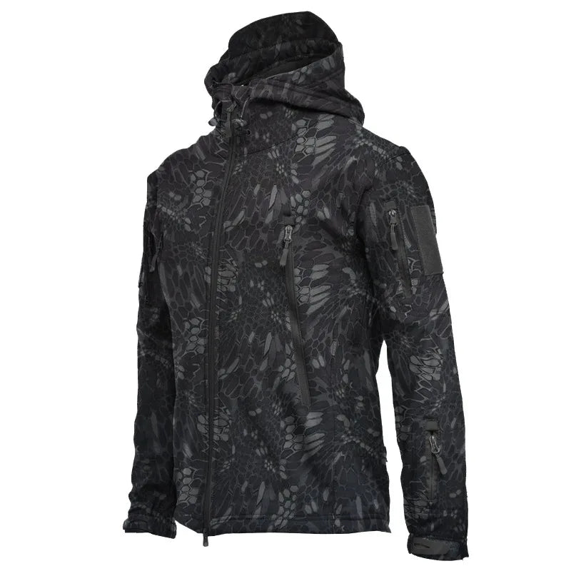 Chaquetas militares de piel de tiburón con concha suave para hombre, chaqueta táctica impermeable a prueba de viento, chaquetas de combate del ejército, abrigos Bomber con capucha para hombre