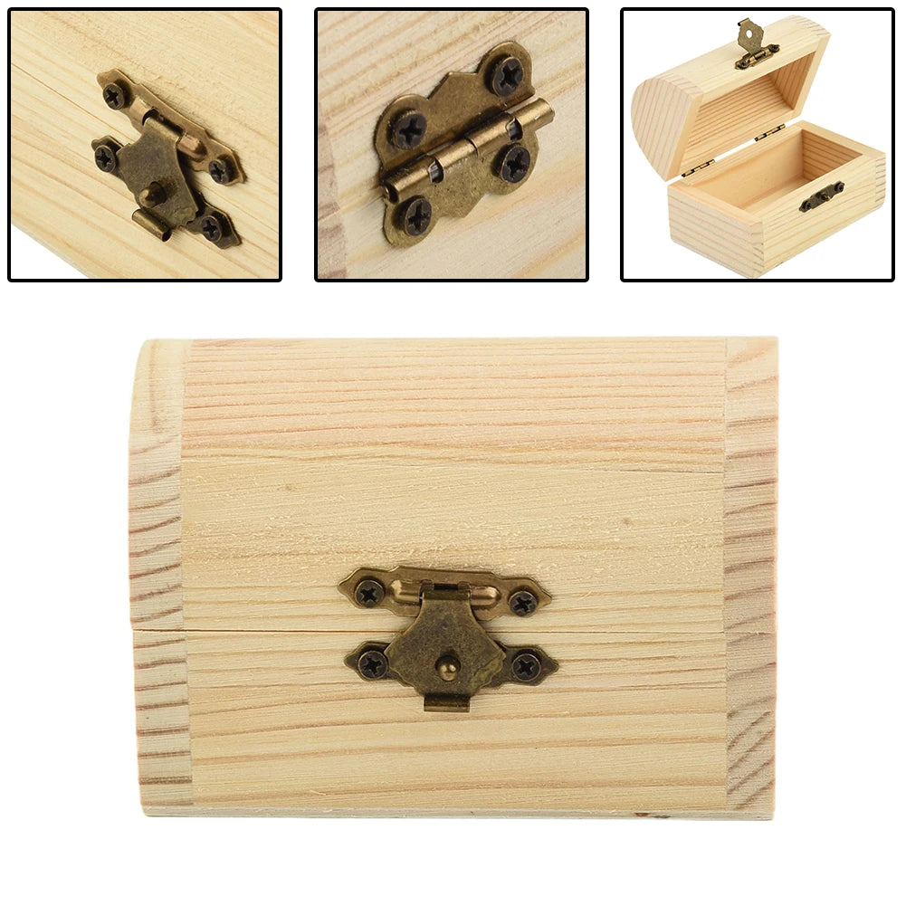 1x cajas de almacenamiento con bisagras arqueadas de madera lisa, caja de regalo artesanal, cajas de almacenamiento de cosméticos multifunción para joyería y artículos diversos para el hogar