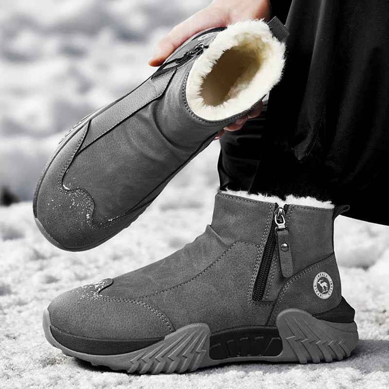 Botas de nieve de invierno, zapatillas para correr, Zapatos informales antideslizantes, impermeables, de caña alta, para viajes, escalada, senderismo, Zapatos para Hombre