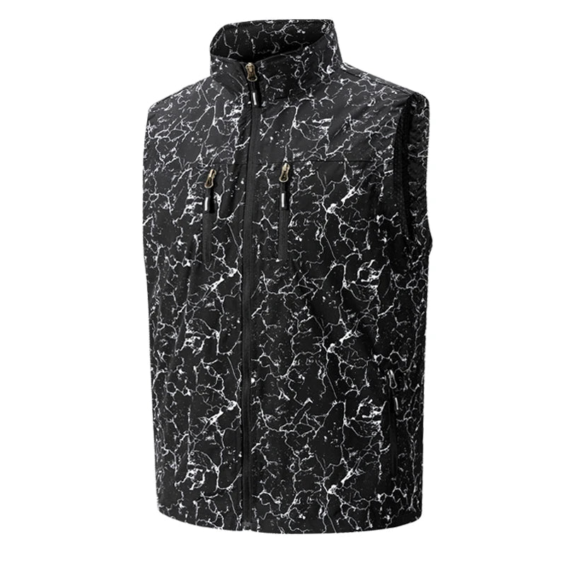 Chaleco Softshell ligero para hombre con bolsillos con cremallera, chaqueta sin mangas a prueba de viento para senderismo, Golf, prendas de vestir al aire libre, cortavientos