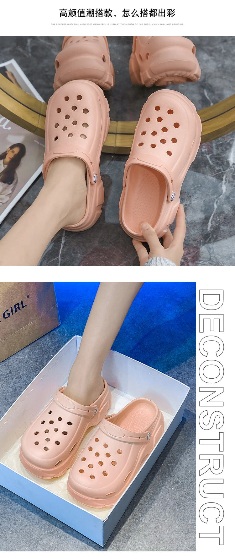 Sandalias de moda para mujer, zapatillas impermeables, zapatos de mujer, toboganes de verano para exteriores, zapatos de jardín de suela blanda, zuecos de interior, sandalias