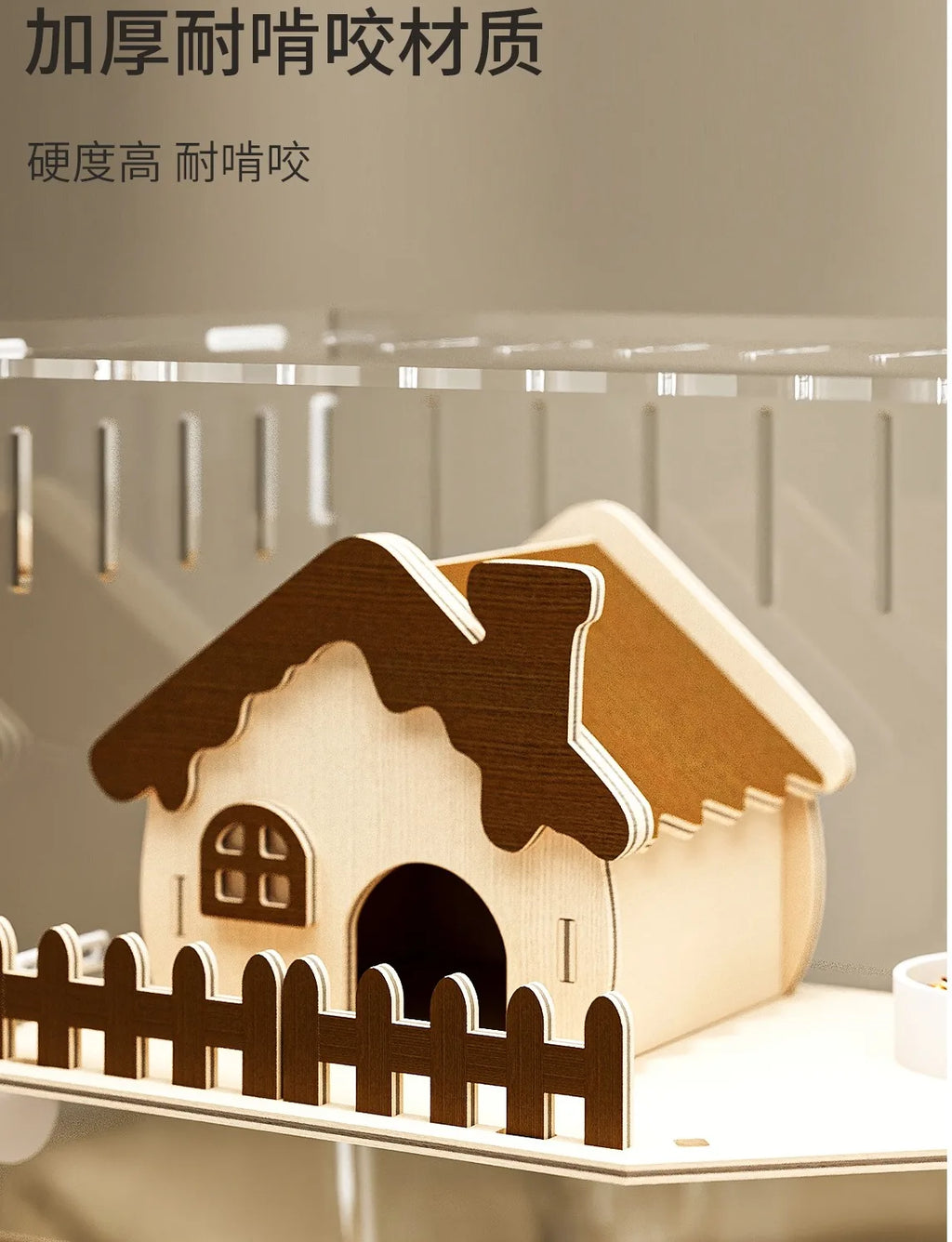 Jaula para hámster, jaula de oso dorado, nido de invierno, fácil de limpiar, villa de lujo acrílica, casa especial cálida para invierno