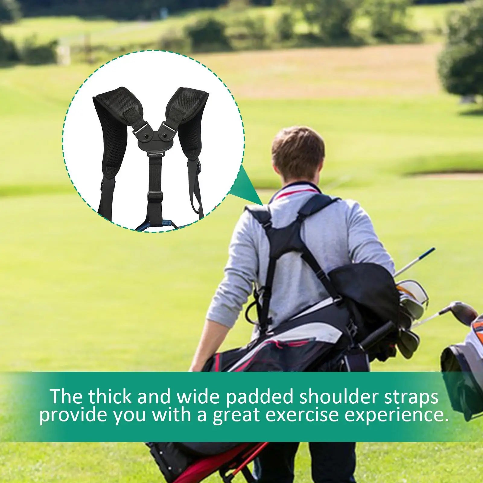 Correa de hombro doble portátil para Golf, correa de repuesto para bolsa de Golf, cómoda correa ajustable para hombro, accesorios deportivos, 1 ud.