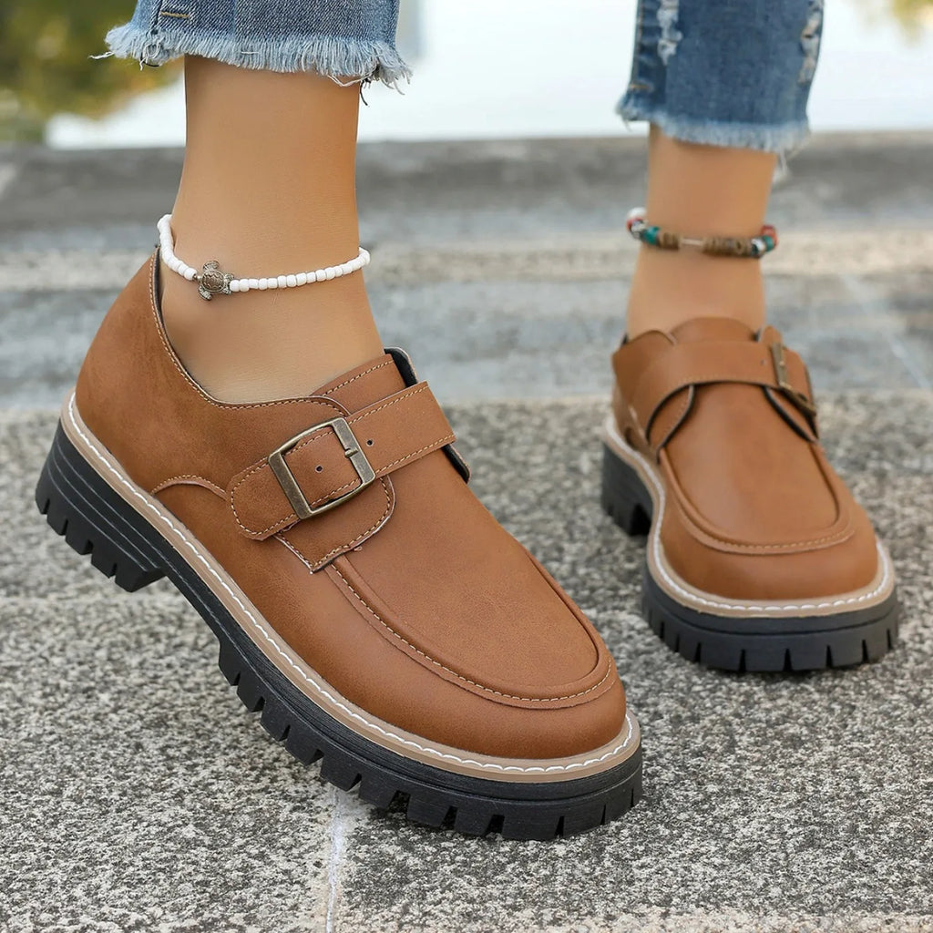 Zapatillas De deporte con plataforma para Mujer, Zapatos planos informales De diseñador De otoño para Mujer, zapatillas cómodas para caminar con hebilla De tendencia, Zapatos De Mujer