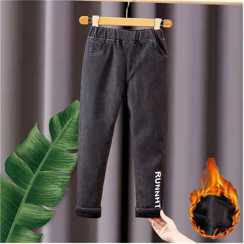 Pantalones para adolescentes de 3 a 14 años, ropa Infantil para niñas, pantalones vaqueros de lana de invierno para niños, pantalones vaqueros para niños, ropa para niñas