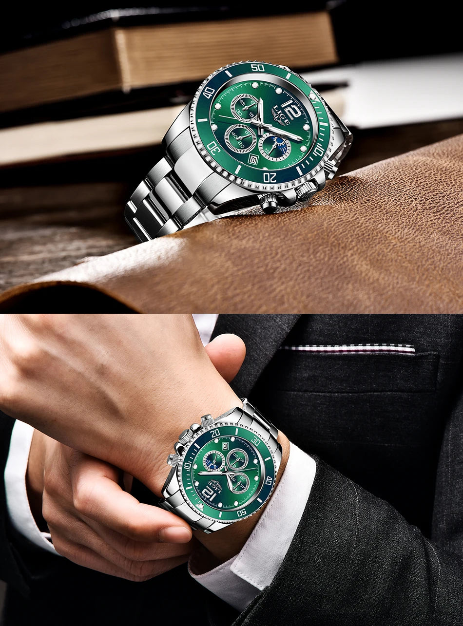 Reloj Masculino LIGE, nuevo reloj de cuarzo militar para hombre, relojes impermeables de lujo a la moda, cronógrafo con fecha de negocios para hombre