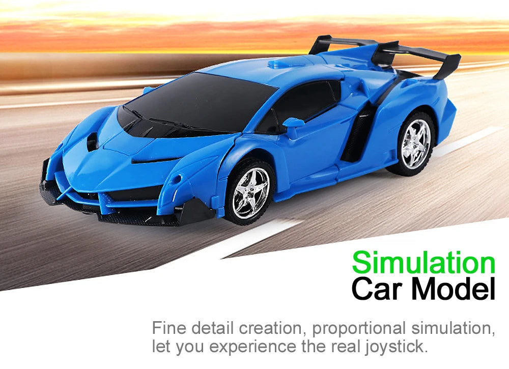Coche eléctrico RC 2 en 1, Robots de transformación, modelo de vehículo deportivo, Robots, juguetes para niños, coches de de deformación RC geniales remotos, regalos de juguetes para niños