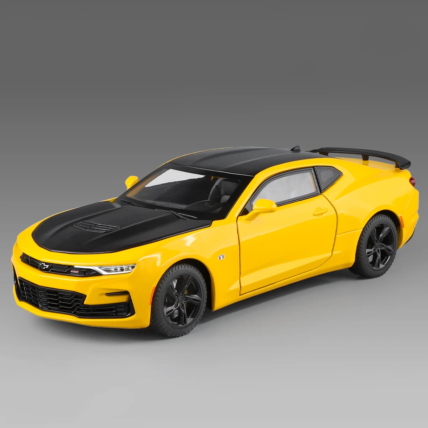Modelo de coche de aleación Camaro - Puertas abiertas - Absorción de impactos de neumáticos de goma - Cuerpo de metal fundido a presión - Decoraciones para automóviles