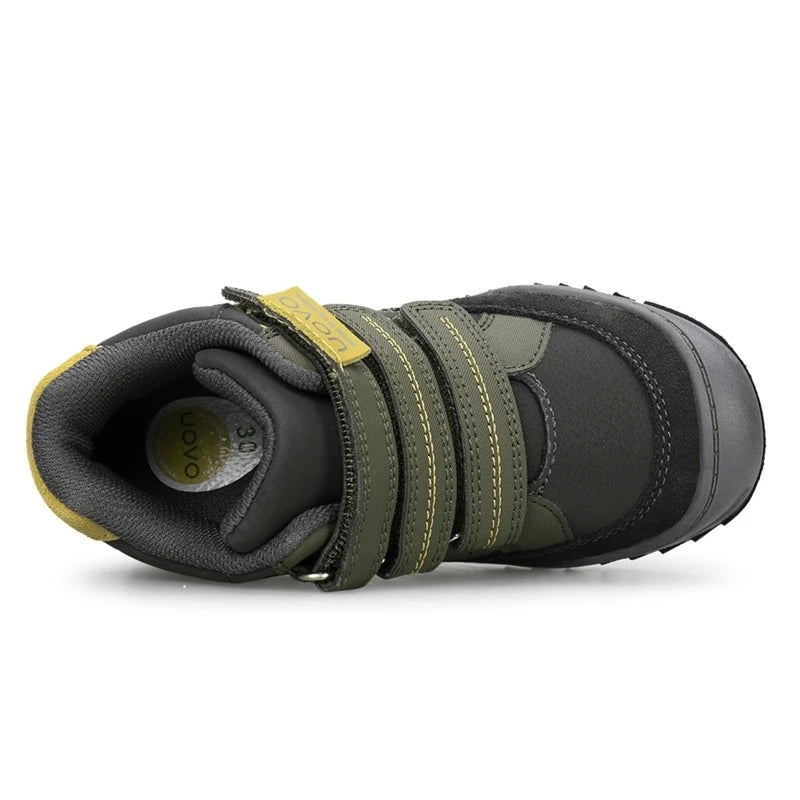 UOVO, recién llegado, zapatos escolares a media pantorrilla para niños, senderismo, moda deportiva, zapatillas informales para niños al aire libre, talla de zapatillas # 26-36