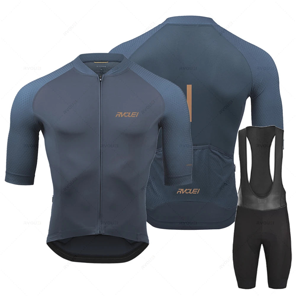 2025 Rvouei Pro Team Ropa de bicicleta hombres nueva Ropa de bicicleta de carretera Ropa de carreras transpirable Ciclismo Jersey conjunto Ropa Ciclismo Maillot