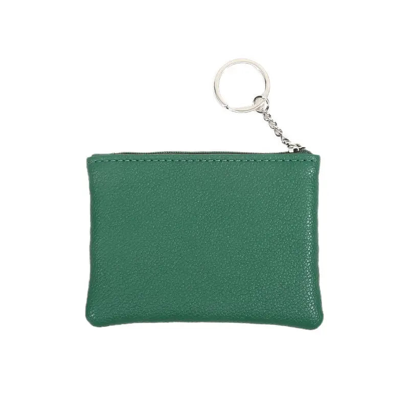 Monedero de cuero PU a la moda, cartera pequeña para mujer, monederos de cambio, Mini bolsas de dinero con cremallera, billeteras de bolsillo para niños, llavero