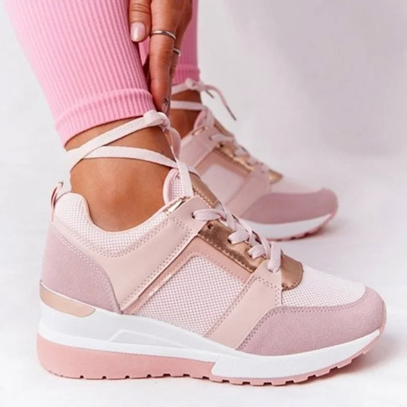 Zapatillas Chunky de Plataforma para Mujer 2026, Color Sólido, Suela Gruesa con Cremallera, Zapatos Vulcanizados para Mujer
