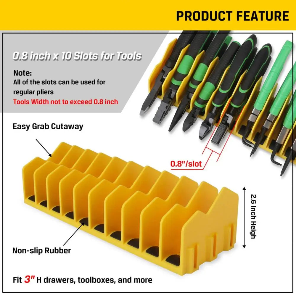 Práctico estante organizador de alicates que mantiene hasta diez alicates, cajón, caja de herramientas, alicates resistentes, organizador de herramientas, estante de almacenamiento que ahorra espacio