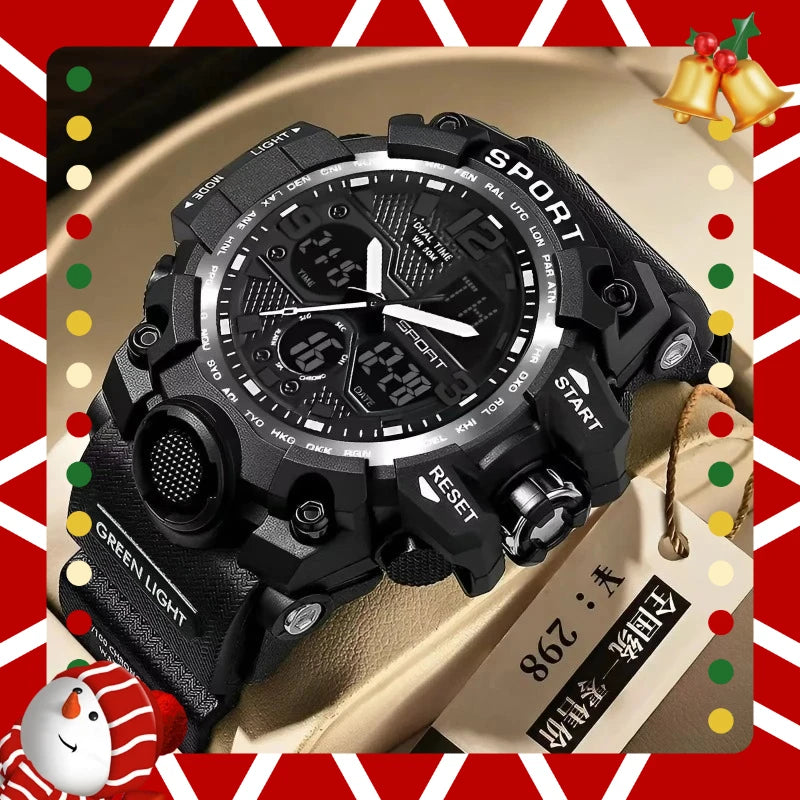 Relógio electrónico masculino adolescente, estudiante do ensino médio, tendência da moda, tecnologia preta, brilho esportivo