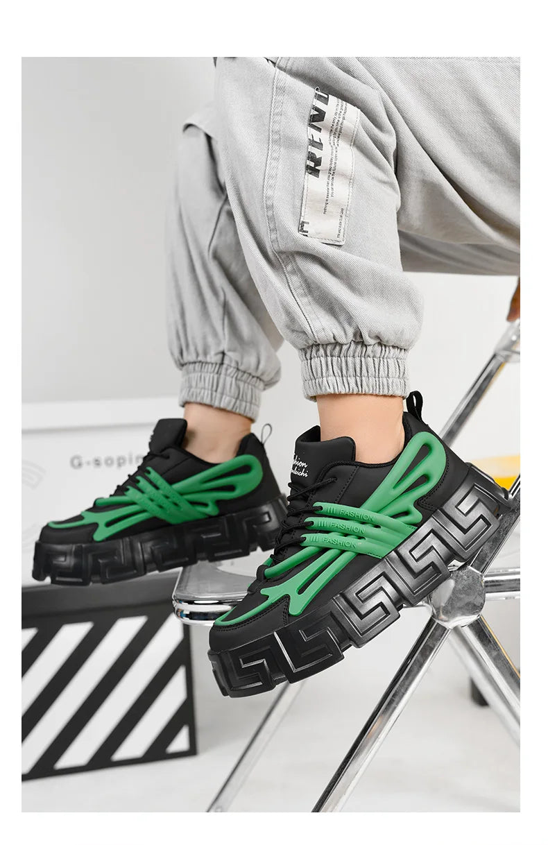 Zapatos informales para hombre, zapatos para caminar de estilo callejero, zapatillas de deporte con suela gruesa, zapatillas de baloncesto para correr, zapatillas vulcanizadas 2023 para hombre