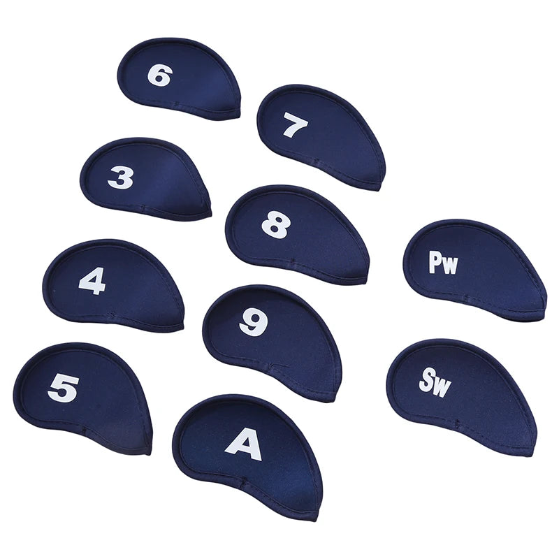 10 Uds. Fundas protectoras para cabeza de hierro para palos de Golf portátiles, juego de fundas para cabeza de Golf, Protector para cabeza, suministros de Golf