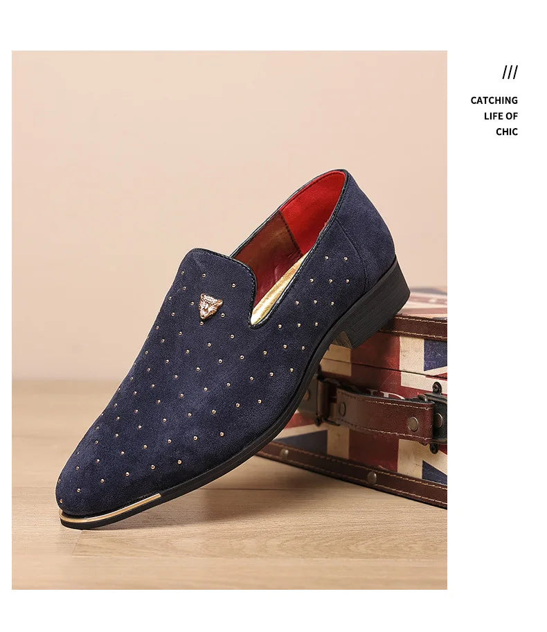 Mocasines de Hombre, Zapatos de vestir de cuero para Hombre, mocasines sin cordones, Zapatos elegantes, Zapatos planos de moda para Hombre, Zapatos de fiesta para Club, Zapatos para Hombre