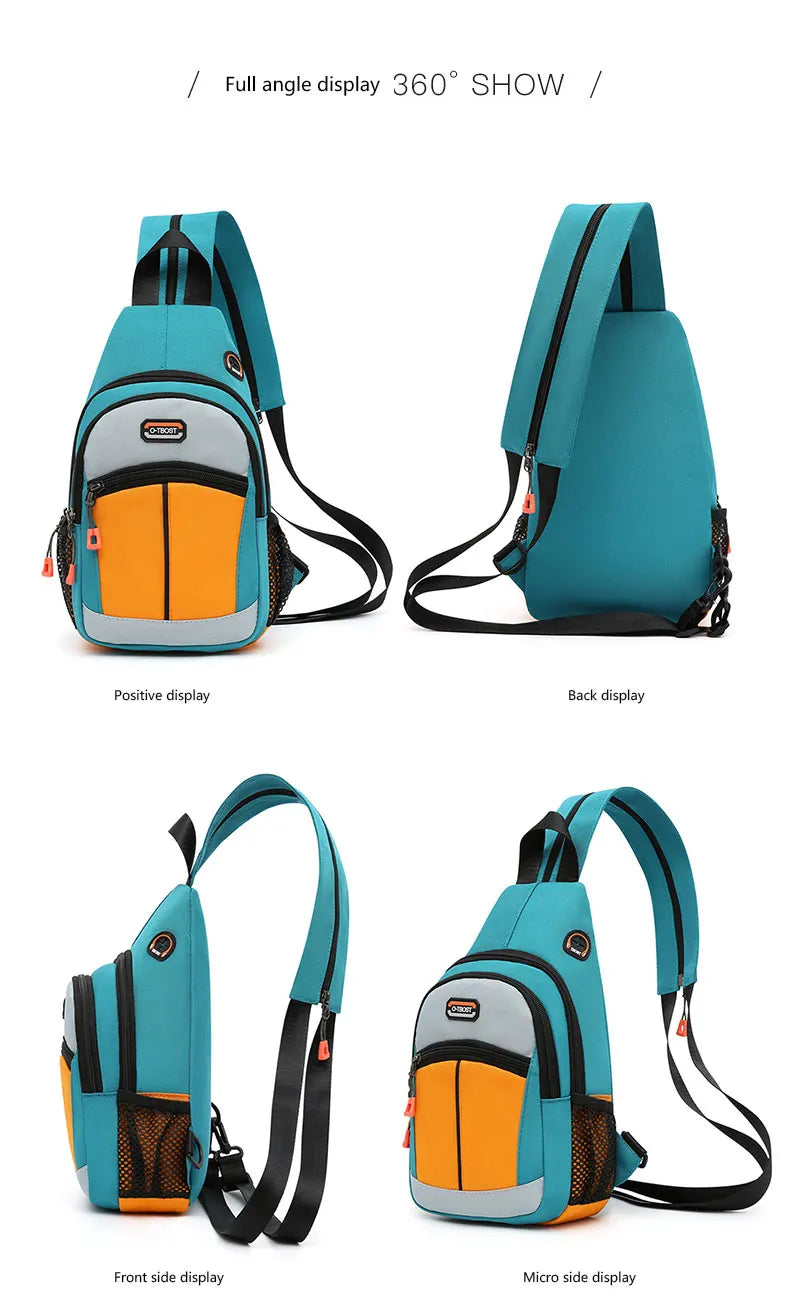 El bolso de pecho para hombres y mujeres se puede usar con una mochila multifuncional cruzada de un hombro y dos hombros. Bolso de pecho de moda