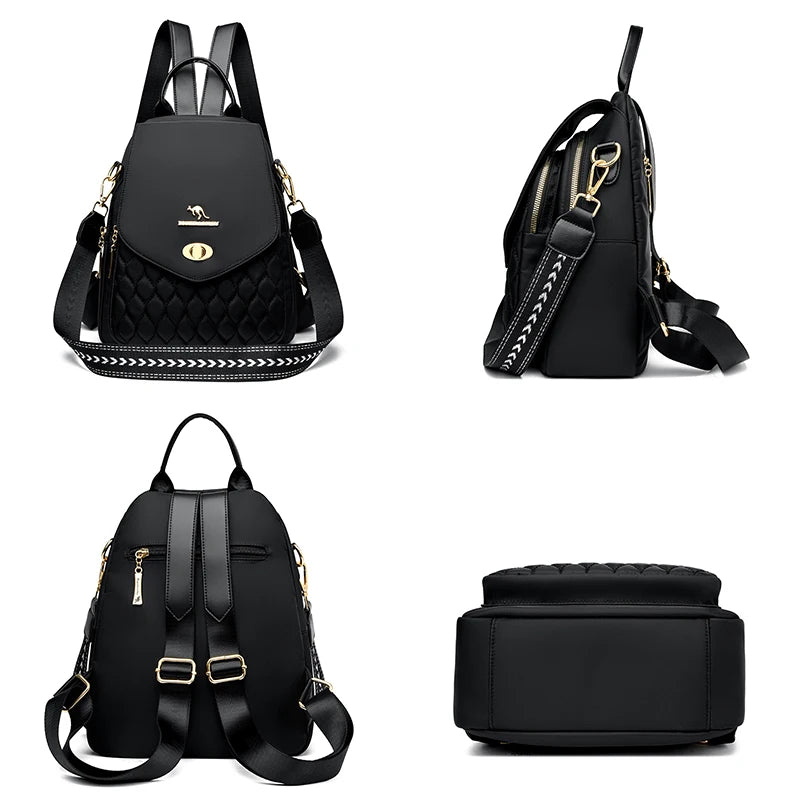 Mochila Retro de moda para mujer, Bolsas de un solo hombro de cuero para mujer, mochilas para estudiantes de marca de lujo, novedad de 2024