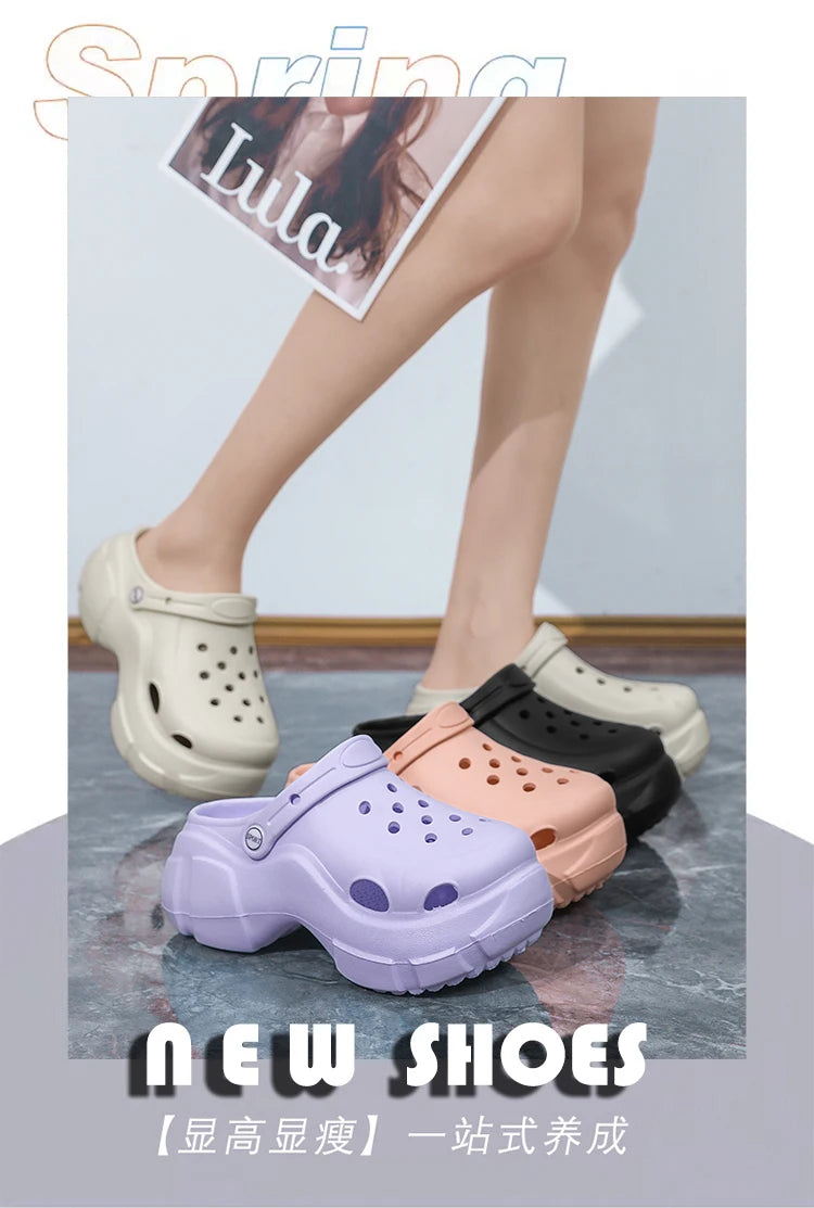 Sandalias de moda para mujer, zapatillas impermeables, zapatos de mujer, toboganes de verano para exteriores, zapatos de jardín de suela blanda, zuecos de interior, sandalias