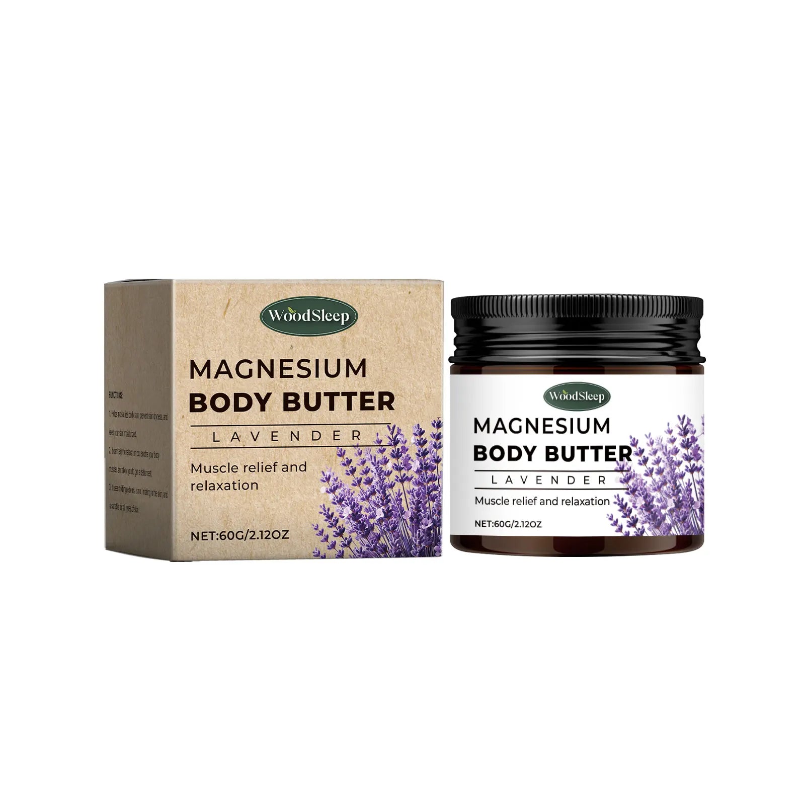 Crema corporal de magnesio con loción de mantequilla de lavanda, relaja los músculos, hidratante, alivia la sequedad, suaviza el producto para el cuidado de la piel