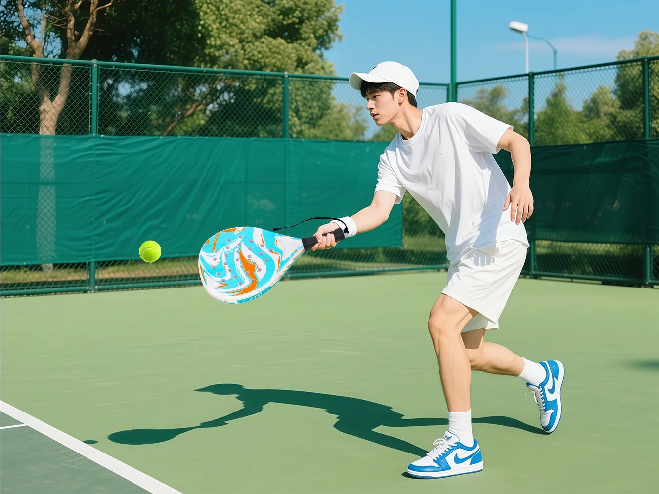 Raqueta de tenis |   Raqueta de padel, hecha de material de fibra de carbono ultraligero, con fuerte elasticidad y buena calidad