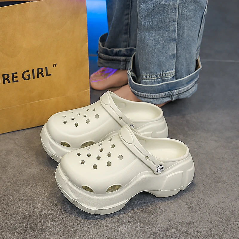 Sandalias de moda para mujer, zapatillas impermeables, zapatos de mujer, toboganes de verano para exteriores, zapatos de jardín de suela blanda, zuecos de interior, sandalias