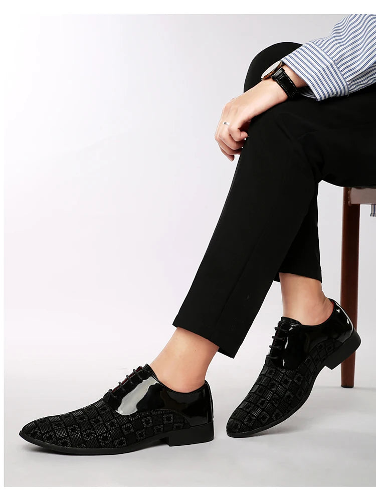 Zapatos de cuero informales rojos elegantes para hombre, zapatos de vestir con cordones y punta estrecha, zapatos formales cómodos, zapatos de vestir para hombre