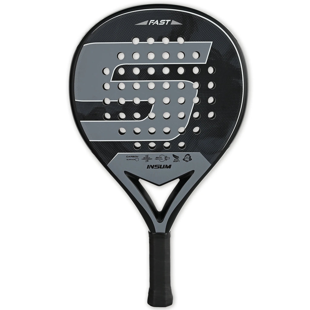 Raqueta de Pádel de Fibra de Carbono, Forma Redonda, Núcleo de EVA, Alto Control, Raqueta de Tenis de Pádel para Jugadores Principiantes