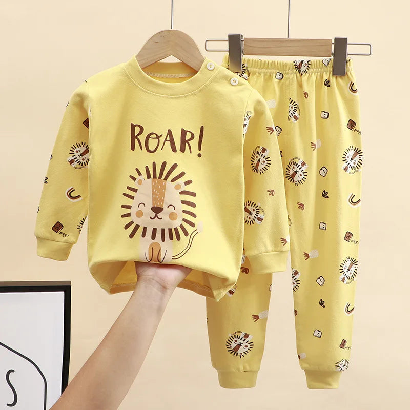 Conjunto para niños, pijamas de algodón para bebés, ropa de otoño para niños, conjuntos de pantalones, ropa para el hogar para bebés, trajes para recién nacidos