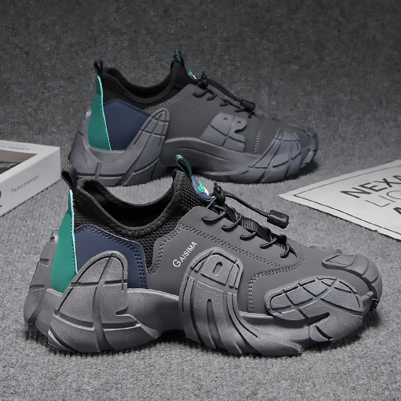 Zapatillas de deporte informales de talla grande 45, zapatos deportivos con suela de pulpo de diseñador para hombre, zapatos de gimnasio con plataforma aumentada de altura de tela de cuero de moda