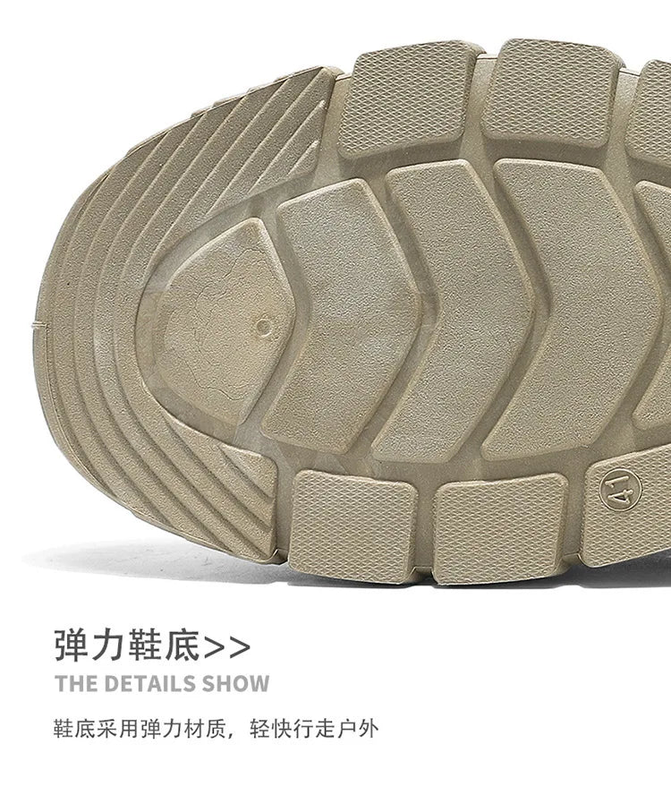 Botas de plataforma de diseñador de moda para hombre, zapatos de trabajo informales con cremallera para exteriores, antideslizantes, resistentes al desgaste, nuevo estilo, 2025