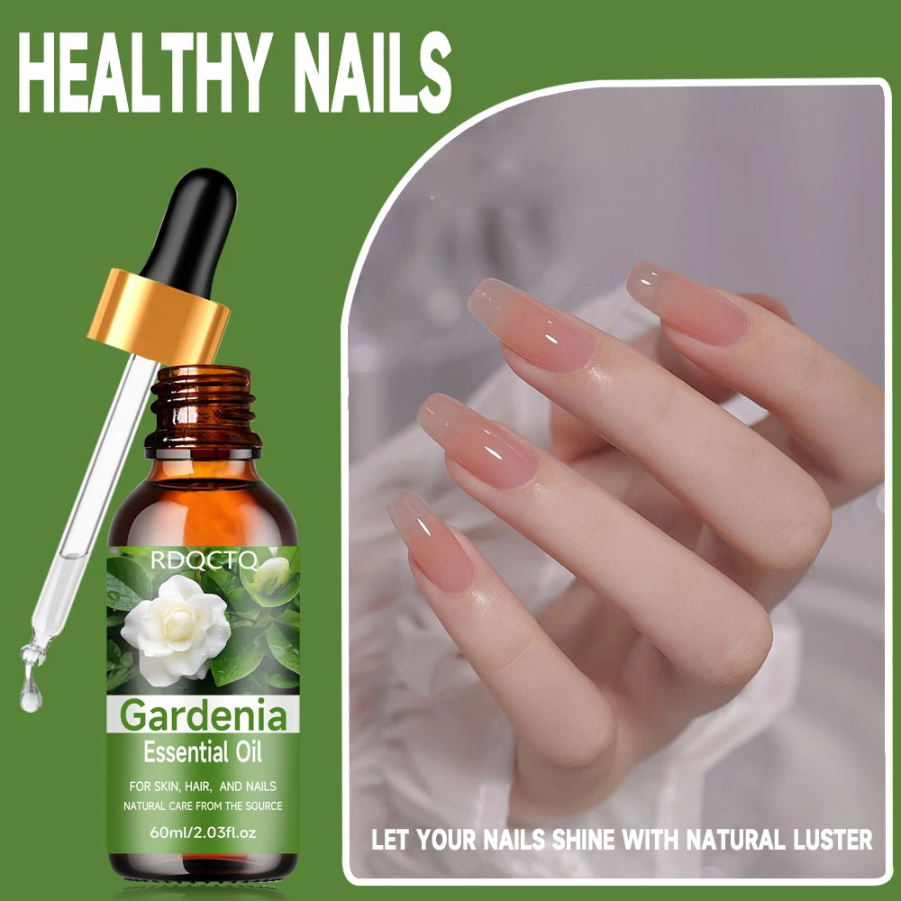 Aceite esencial natural de Gardenia para el cuidado de la piel, el cabello y las uñas: aceite hidratante floral puro con cuentagotas 40/60 ml