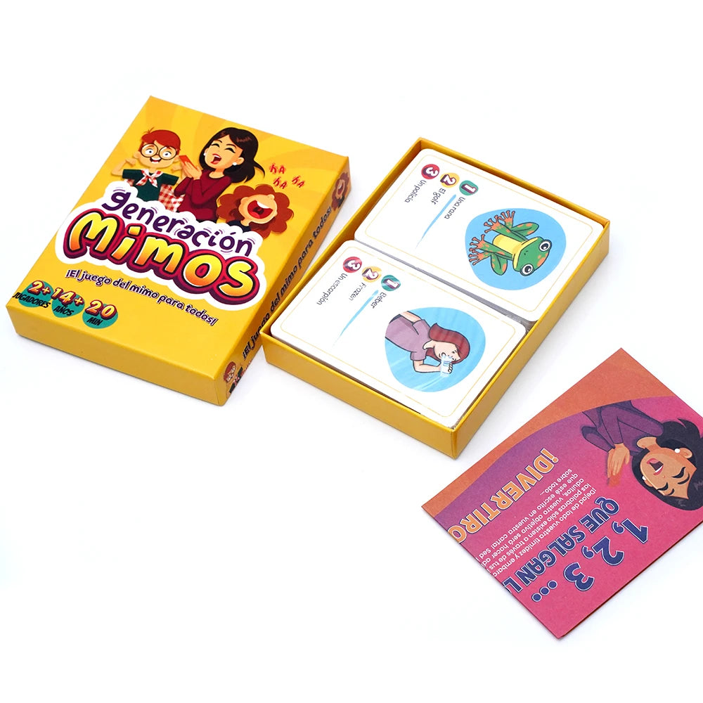 Generación Mimos Juego de Mesa Familiar Divertido con 400 Mímicas para Niños y Adultos Juego de Cartas de Mímica