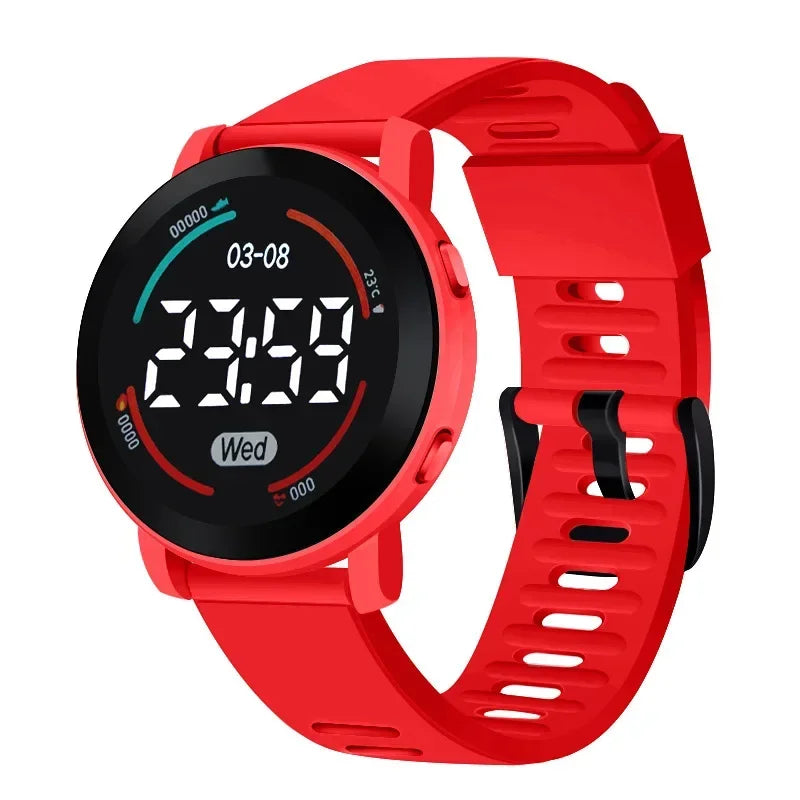 Reloj deportivo luminoso LED para hombre y mujer, pulsera electrónica redonda resistente al agua, Digital, 2023