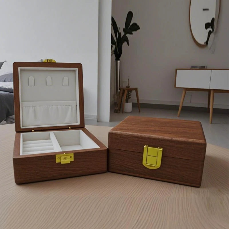 Caja de joyería de madera, pulseras de lujo, anillos, caja expositora, collares, pendientes, escaparate, baratija de mujer, Estuches de almacenamiento de joyería