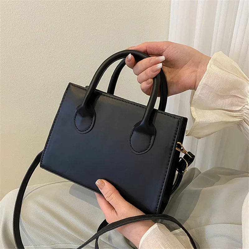 Elegante bolso negro con asas dobles, bolso cruzado elegante, bolso pequeño retro y elegante para mujeres y niñas, uso diario, trabajo, fiesta