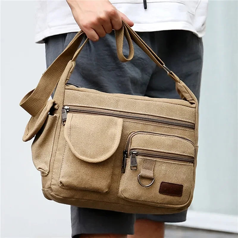 Bolsos de hombro de lona para hombre, bolso cruzado informal de viaje para hombre, bolsos de mensajero de lujo, bolso de mano de alta calidad a la moda