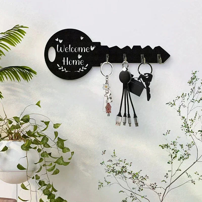 Organizador de almacenamiento, llave creativa, marco de madera, gancho de almacenamiento de pared moderno montado en la pared, estante de almacenamiento colgante Retro de boj para ropa