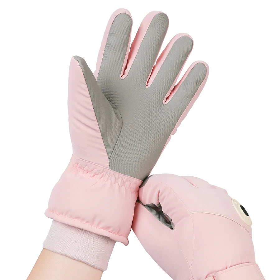 Guantes de esquí para invierno, cálidos y resistentes al frío, gruesos, antideslizantes, impermeables, Montañismo al aire libre, ciclismo, pantalla táctil,