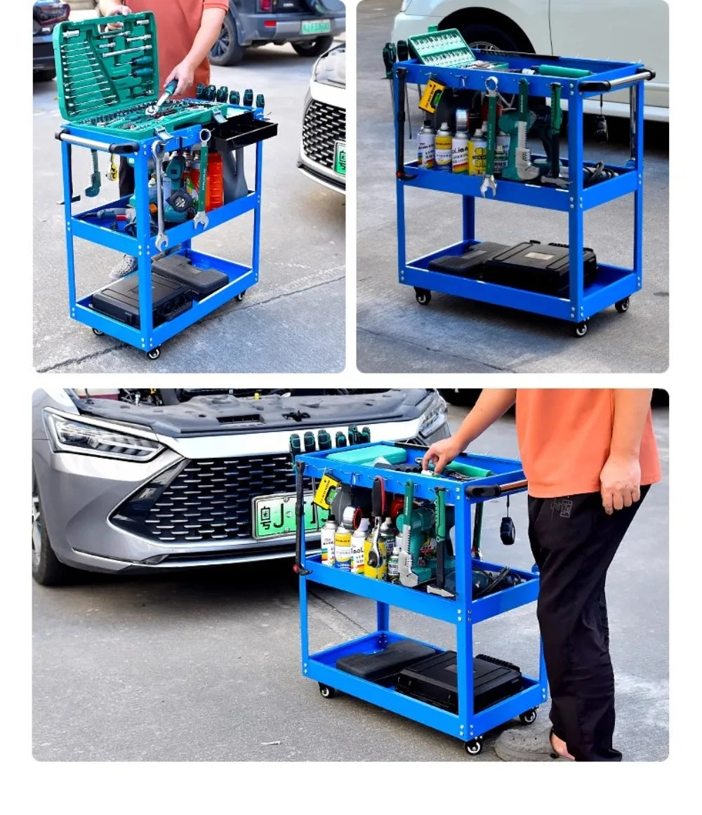 BaoLian-carro de herramientas de taller mecánico, carrito de herramientas con ruedas de freno, caja de herramientas, organizador de gabinete, soporte, estantes de banco de trabajo de garaje