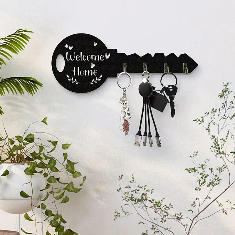 Organizador de almacenamiento, llave creativa, marco de madera, gancho de almacenamiento de pared moderno montado en la pared, estante de almacenamiento colgante Retro de boj para ropa